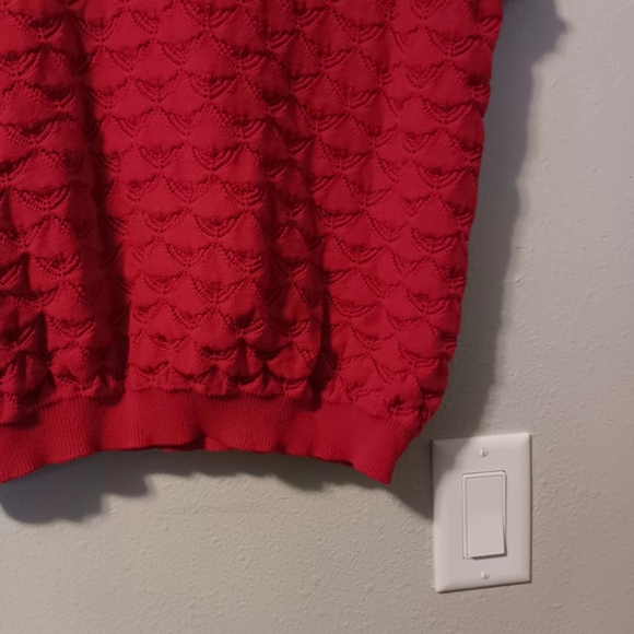 ModCloth Red Short-Sleeve Textured Knit Top - Picture 7 of 12
